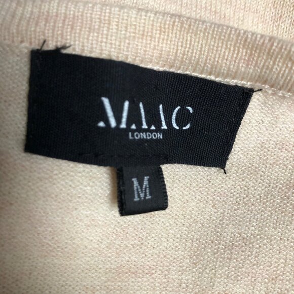 MAAC London Sweater Womens Size Medium Oatmeal Beige Ruffle Long Sleeve Fairy - Picture 5 of 6